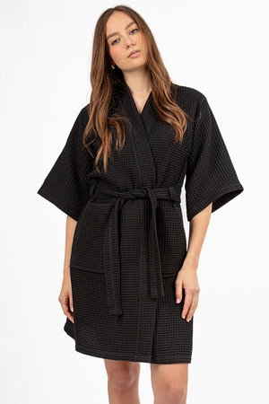 Dkaren DK-W-01 Nocna szlafrok, czarny