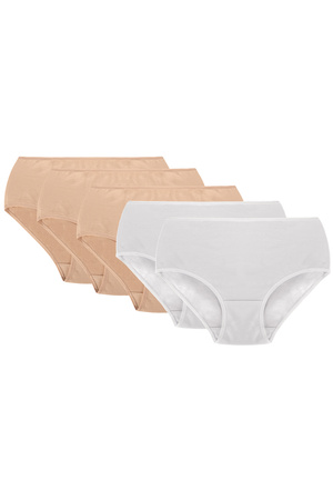 Vivisence 4001 5-pack Majtki figi, be�owy/be�owy/be�owy/bia�y/bia�y
