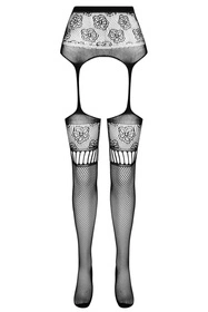 Passion S030 Wyrób pończoszniczy pończochy z pasem, black