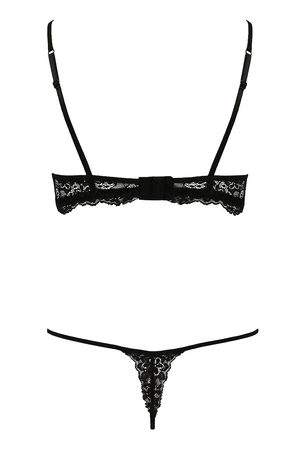 Passion Veronique set Nocna komplet biustonosz + stringi, black