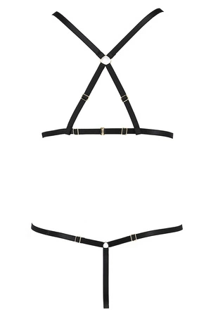 Passion Armanda set Nocna komplet biustonosz + stringi, black
