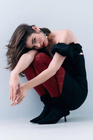 Fiore Fusil 40 DEN G6129 Wyrób pończoszniczy rajstopy, cherry red