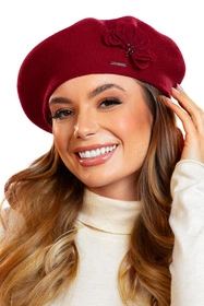 Vivisence 7036 Nakrycie głowy beret, bordowy