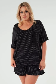 Italian Fashion Puntini kr.r. kr.sp. Nocna piżama, druk/czarny
