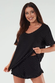 Italian Fashion Puntini kr.r. kr.sp. Nocna piżama, druk/czarny
