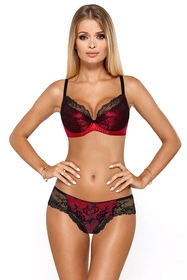 PariPari Catherine IV Biustonosz push-up, red-black