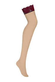 Obsessive Sugestina stockings Wyrób pończoszniczy pończochy do pasa, bordowy