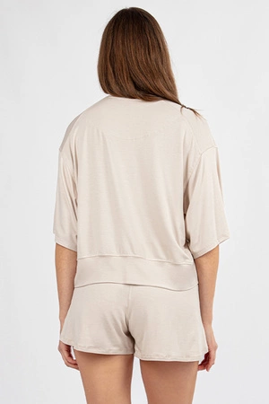 Dkaren DK-K-B19 Nocna komplet koszulka + szorty, ecru