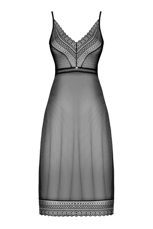 Obsessive Estiqua long chemise Nocna koszulka, czarny