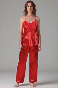 Vivisence 2035 Nocna komplet top + spodnie, czerwony