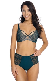 Bella Misteria 20-40 Koronkowa fantazja Biustonosz push-up, morski