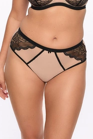 Gaia 1287B Carina Majtki brazyliany, czarno-beżowy