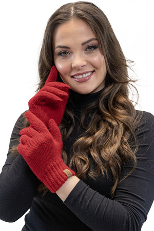 Vivisence 7014R R�kawiczki dzianinowe, czerwony