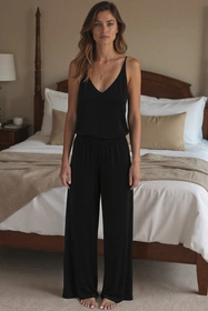 Vivisence 2046 Nocna komplet top + spodnie, czarny