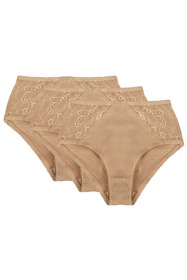 Mitex Aga 3-pak Majtki wysokie figi, beż