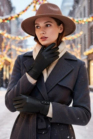 Vivisence 7211 Rękawiczki skórzane, black