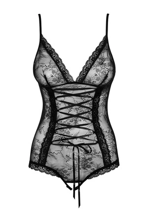 Obsessive Slevika teddy Body sexy, czarny