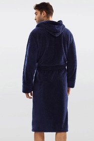 Dkaren 130 z kapturem Nocna szlafrok, granat