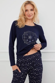 Italian Fashion Arugia dł.r. dł.sp. Nocna piżama, granat/druk