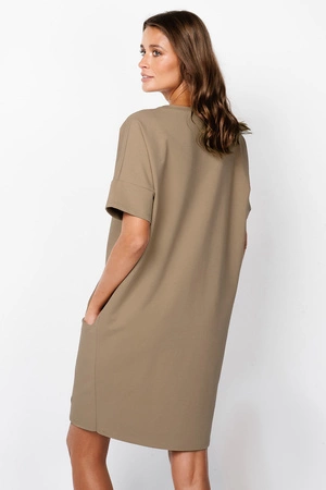Italian Fashion Karina tunika kr.r. Sukienka klasyczna, camel