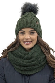 Vivisence 7014 Kmpl+R Komplet czapka+komin+rękawiczki, zielony