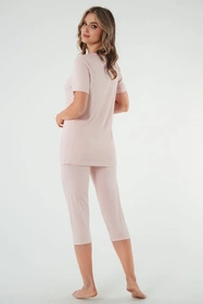 Italian Fashion Puntini kr.r. sp.3/4 Nocna piżama, druk/pudrowy róż