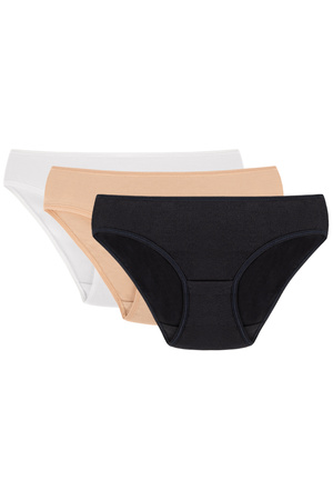 Vivisence 4003 3-pack Majtki figi, bia�y/be�owy/granatowy