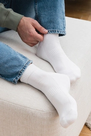 Steven 157 półfrotte Skarpety za kostkę, biały