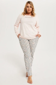 Italian Fashion Karla dł.r. dł.sp. Nocna piżama, łosoś/druk