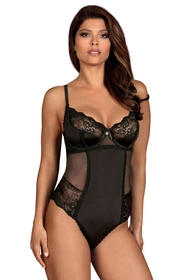 Obsessive Amallie teddy Body sexy, czarny