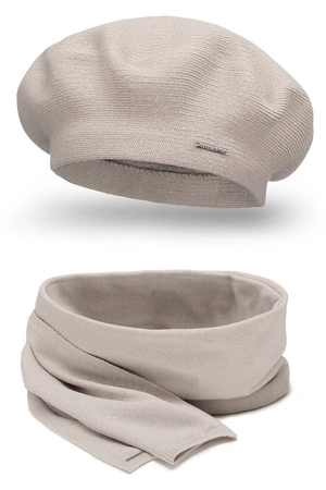 Vivisence 7005Kmpl Komplet beret+szalik, beżowy