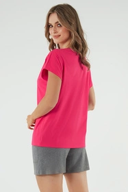 Italian Fashion Selfie kr.r. kr.sp. Nocna piżama, amarant/melanż