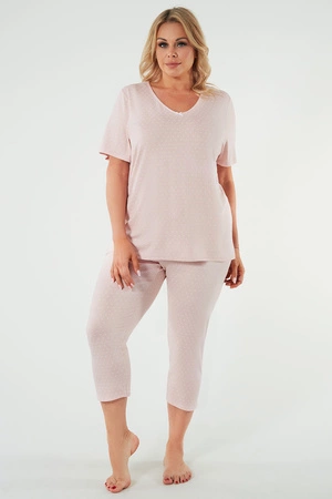 Italian Fashion Puntini kr.r. sp.3/4 Nocna piżama, druk/pudrowy róż