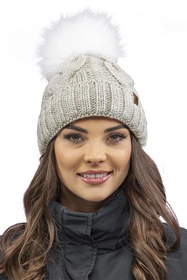 Vivisence 7014 Kmpl+R Komplet czapka+komin+rękawiczki, beżowy melanż