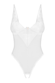 Obsessive Alissium crotchless teddy Body sexy, white