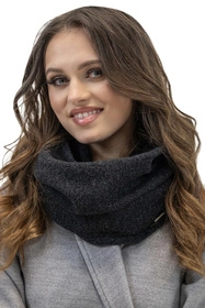 Vivisence 7087Kmpl Komplet czapka+komin+rękawiczki, czarny melanż