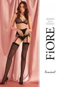 Fiore Matrix 30 Den O4093 Wyrób pończoszniczy pończochy do pasa, black