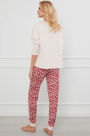 Italian Fashion Evora dł.r. dł.sp. Nocna piżama, ecru/druk