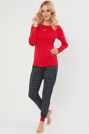 Italian Fashion Foggia dł.r. dł.sp. Nocna piżama, czerwony/druk