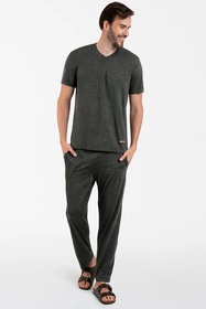 Italian Fashion Akord Men kr.r. dł.sp. Nocna piżama, c.melanż