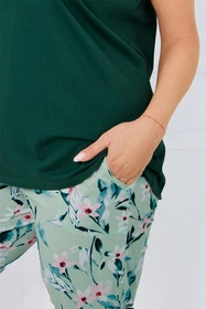 Italian Fashion Florisa kr.r. sp.3/4 Nocna piżama, c.zielony/druk