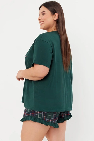 Italian Fashion Foggia kr.r. kr.sp. Nocna piżama, zielony/druk