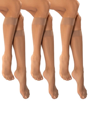 Vivisence 8400 3-pack Classic 20 DEN Wyrób pończoszniczy podkolanówki, daino