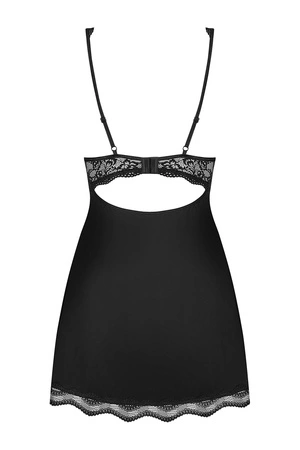 Obsessive Luvae babydoll Nocna komplet koszulka + stringi, czarny
