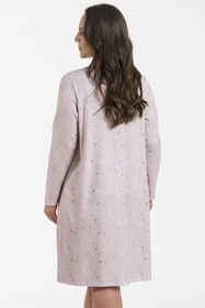 Italian Fashion Simona dł.r. Nocna koszula, beż melanż/druk