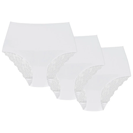 Wol-Bar Promessa 3-pak Majtki wysokie figi, biały
