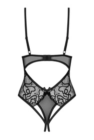 Obsessive Blomentis crotchless teddy Body sexy, czarny