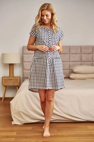 Doctor Nap TCB.9444 Nocna koszula, black check