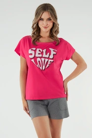 Italian Fashion Selfie kr.r. kr.sp. Nocna piżama, amarant/melanż