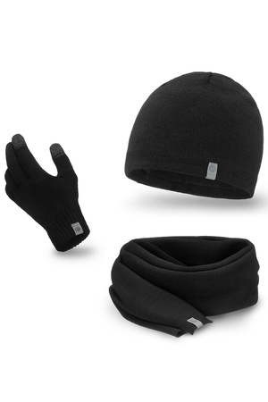 Pamami 14001+15102+16180 Komplet czapka+komin+r�kawiczki, 001 czarny